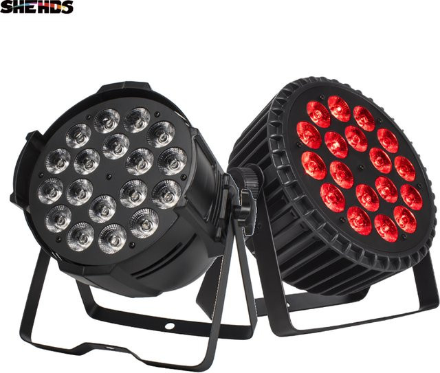 SHEHDS RGBW 6in1 LED Par Scheinwerfer mit UV für DJ, Disco und Bühne, Aluminium, Schwarz/Multicolor, 18 x 18 cm - Bild 1