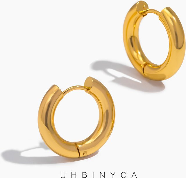 UHBINYCA Creolen Edelstahl, Gold, Unisex - Bild 1