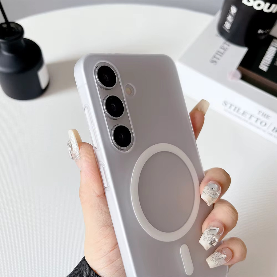 Matte magnetische Schutzhülle für Samsung Galaxy S26 S25 S24 S23 S22 Plus A57 A37 A56 A36 A26 A16 A17 A07 A06 5G mit MagSafe Wireless Cover in Weiß - Bild 2