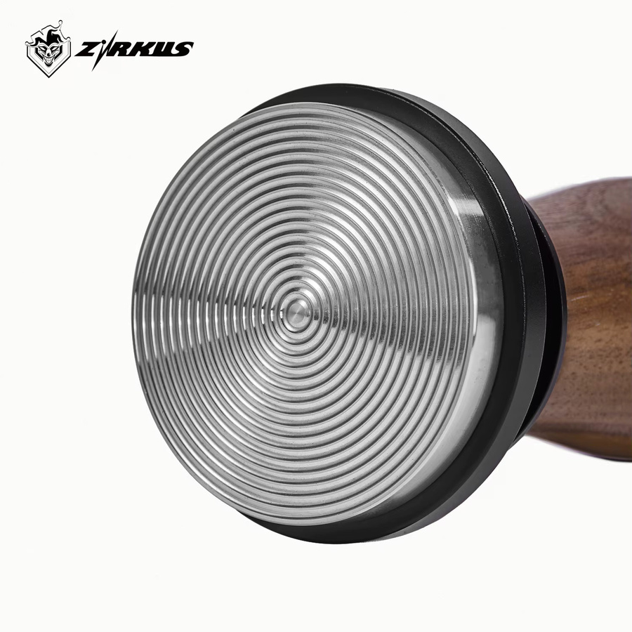 ZIRKUS Espresso Holz-Kaffeestampfer Selbstnivellierender Tamper mit Federmechanismus in Walnuss Braun passend für 51/54/58mm - Bild 5