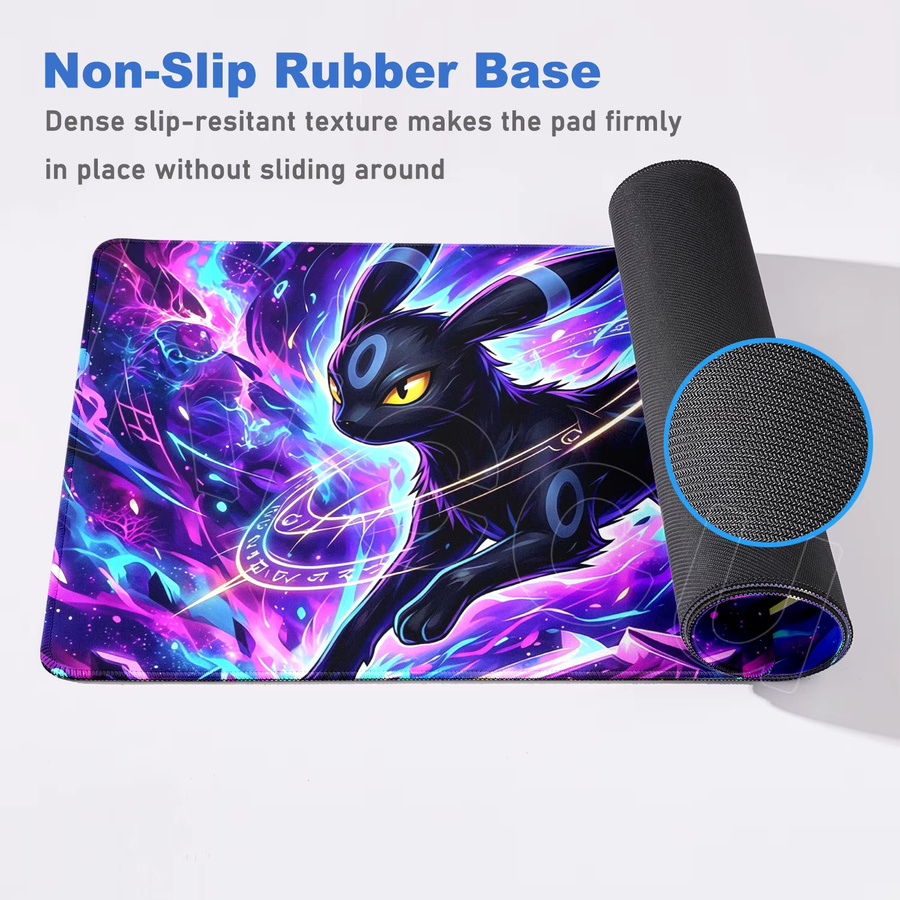 Potdemiel Mousepad Umbreon Schwarz Waschbare Schreibtischunterlage im Anime Kawaii Design - Bild 3