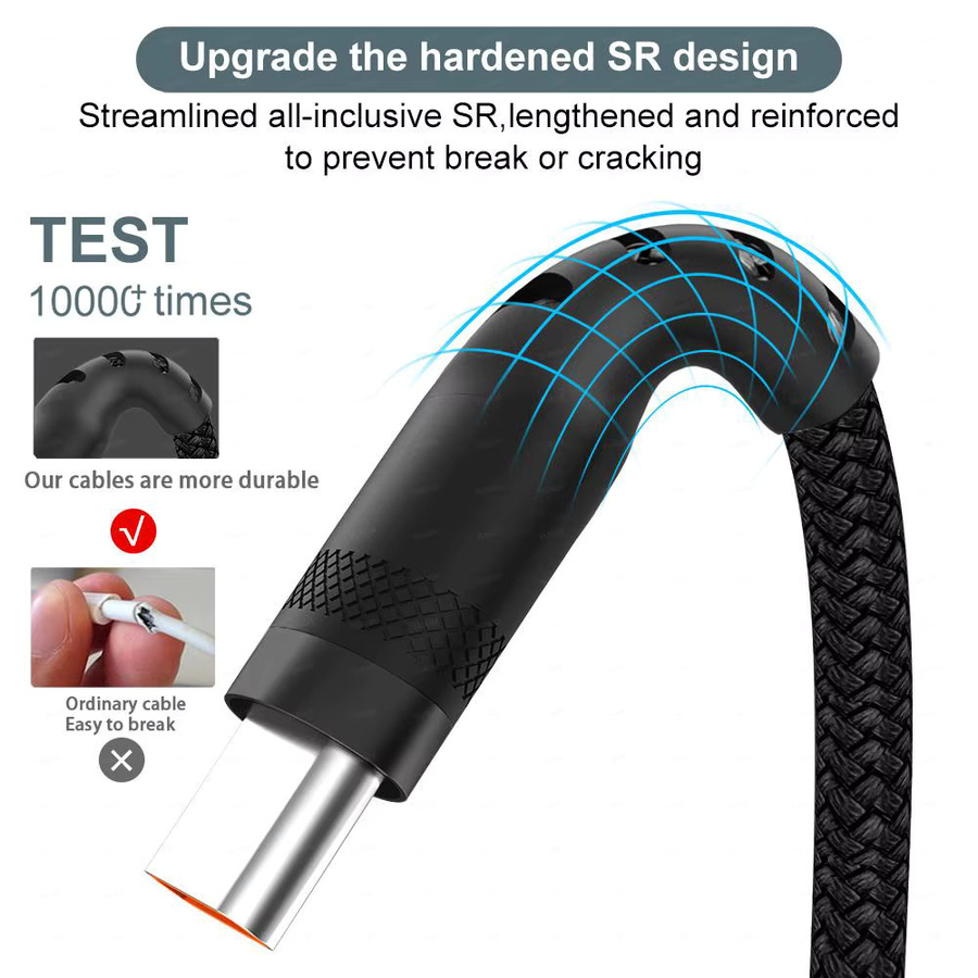 YUAIJA USB Typ-C und Micro USB Schnellladekabel für Android Smartphones in Schwarz - Bild 3