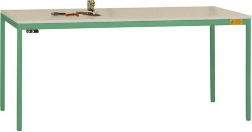 Manuflex LD1916.6011 UNIDESK ESD-Arbeitstisch mit Kunststoffplatte und Gestell in Resedagrün RAL 6011, B/T/H: 160 x 80 x 70 cm - Bild 1