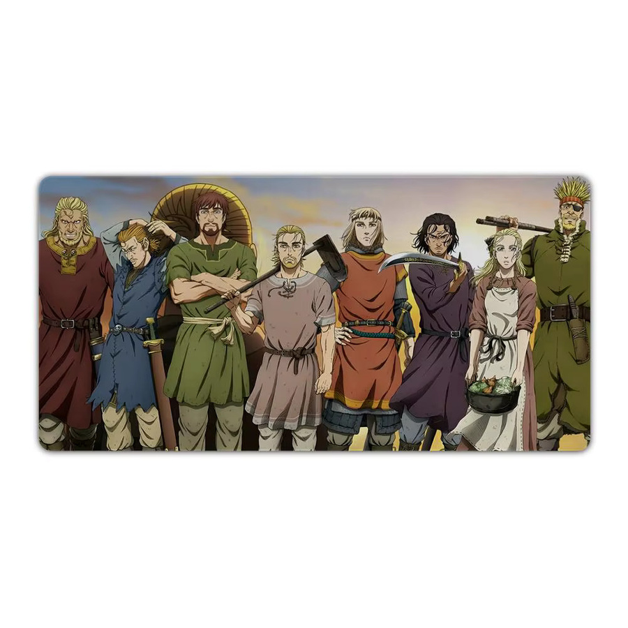 V-Vinland S-Saga Mauspad XXL rutschfeste Schreibtischunterlage mit HD Art Design in Schwarz und Multicolour, B/T: 90 x 40 cm - Bild 3