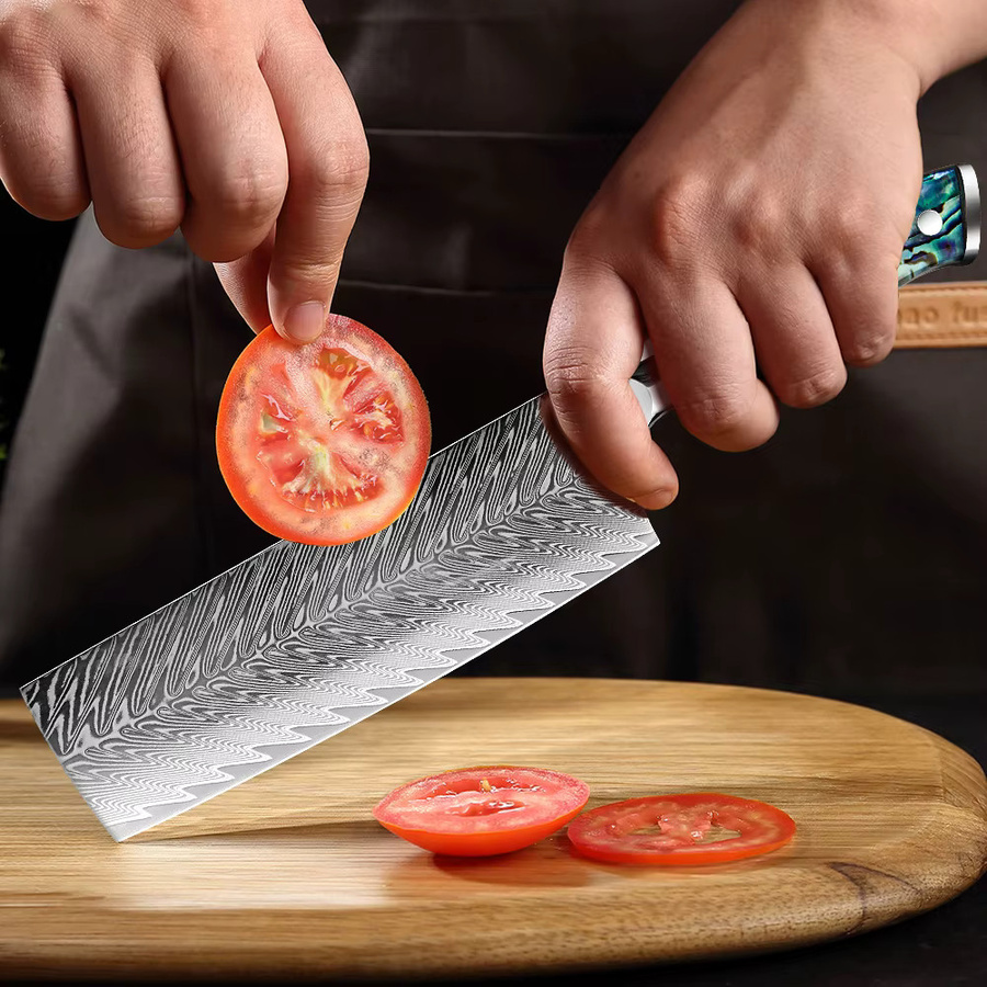 Xituo Nakiri Kochmesser aus Damast-Stahl mit High Carbon Super Stahl in Multicolour - Bild 6