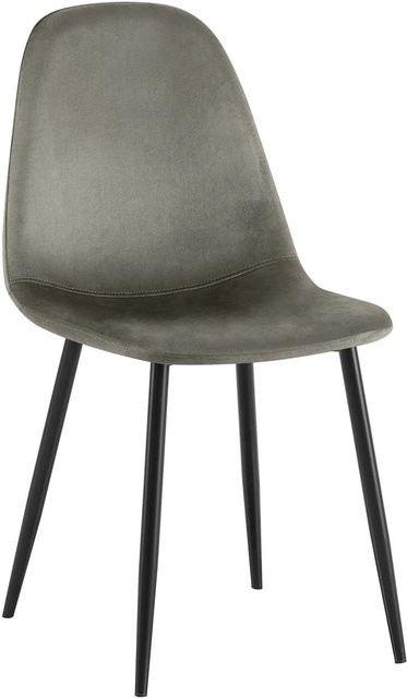 DELUKE Esszimmerstuhl LISEN aus Samt in Anthrazit, B/T/H: 44 x 51 x 88 cm - Bild 1