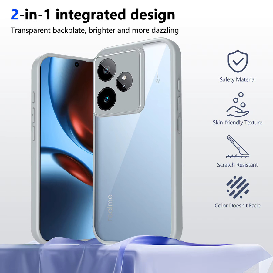 EUCAGR Silikon Schutzhülle für Realme GT 7 RMX5061 und Realme GT 7T RMX5085, stoßfeste Handyhülle mit Luftkissen, transparent matt - Bild 2