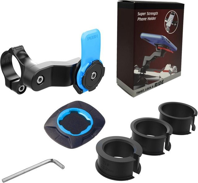 Shunmaii Quad Lock Telefonhalterung mit Vibrationsdämpfer für Motorrad und Fahrrad, Blau, kompatibel mit 146A/148A Halterung - Bild 1