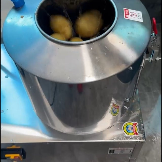 XTMAU Automatische kommerzielle Schälmaschine aus Edelstahl in Silber für Zwiebeln und Kartoffeln - Bild 1