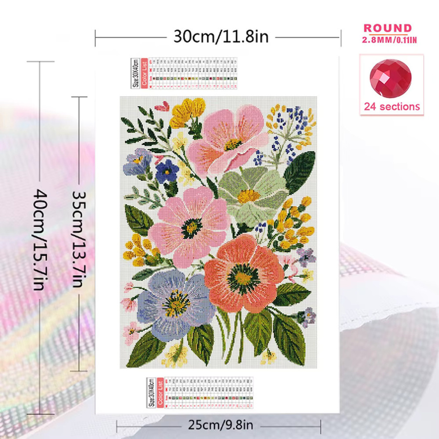 Evershine Diamant-Mosaik-Blume Gänseblümchen Strassmalerei in Multicolour für Anfänger, B/H: 20 x 30 cm - Bild 2