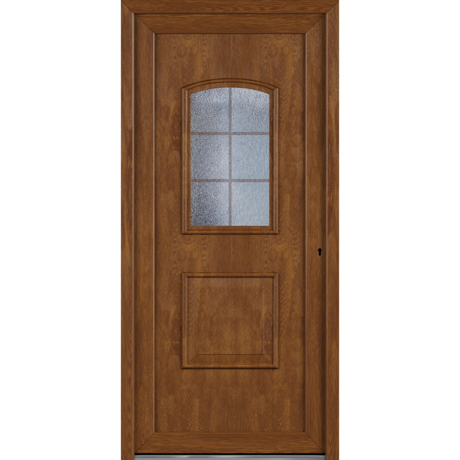 Roro Haustür OKE 1101 Kunststoff in Weiß-Golden Oak mit DIN Rechts, Breite: 100 cm, Höhe: 210 cm - Bild 2