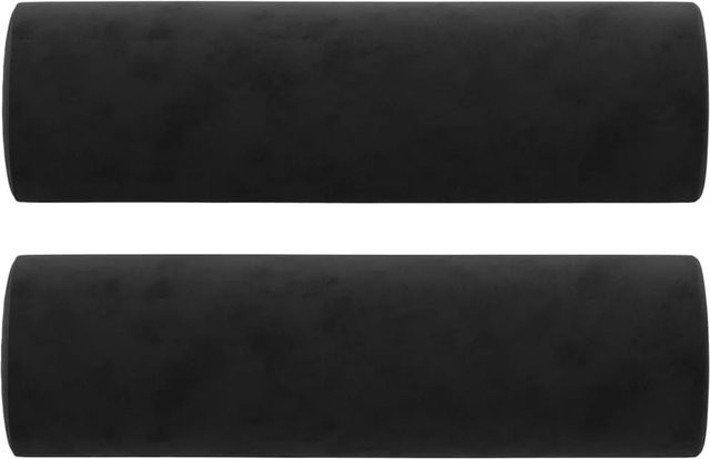 vidaXL Zierkissen Set aus 2 Nackenrollen in Schwarz aus Samt mit abnehmbarem und waschbarem Bezug, Durchmesser: 15 cm, Länge: 50 cm - Bild 1