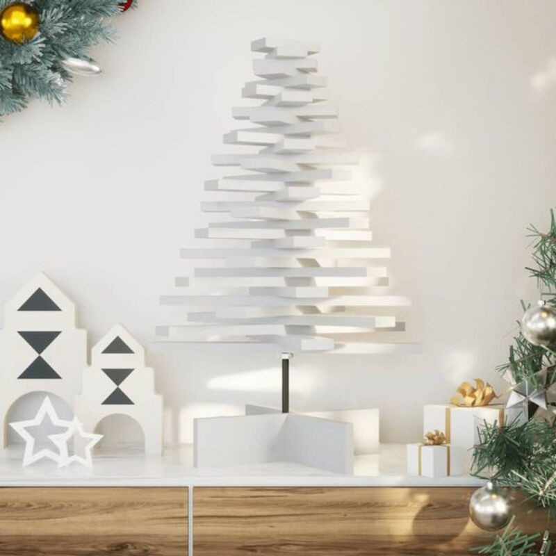 Weihnachtsbaum aus Massivholz Kiefer in Weiß von vidaxl, Höhe: 80 cm - Bild 1