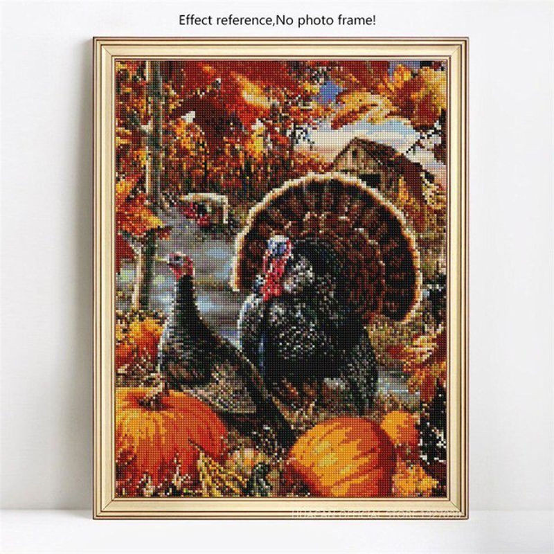 FIYO Diamond Painting Set Huhn 5D DIY Stickerei als Mosaik-Bild mit Strass-Dekoration, mehrfarbig, B/H: 30 x 20 cm - Bild 1