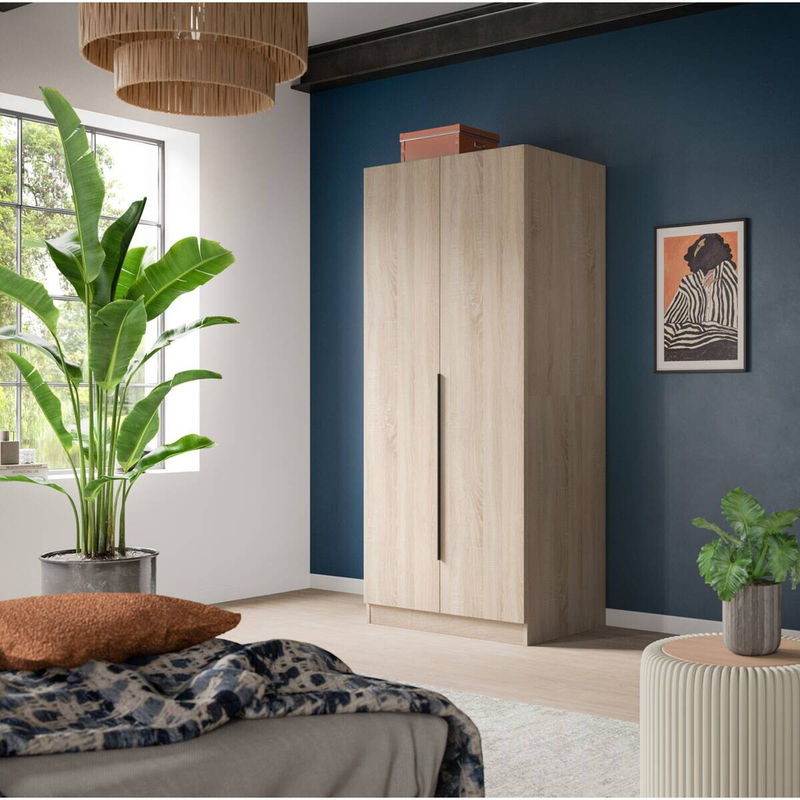 Kleiderschrank KOPENHAGEN von xonox.home in Eiche Sonoma Nachbildung, Farbe Braun/Beige, B/H/T: 80 x 180 x 52 cm - Bild 3