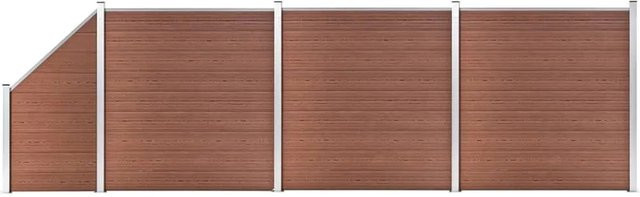 vidaXL WPC Zaun-Set aus Aluminium in Braun, B/H: 619 x 186 cm - Bild 1