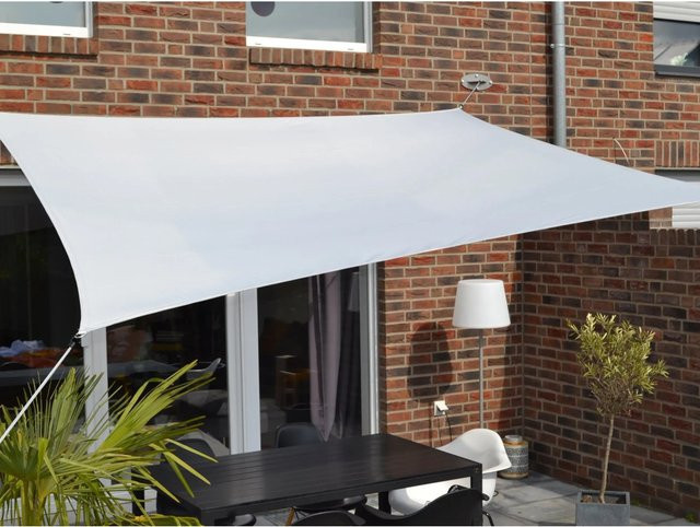 Floracord Sonnensegel rechteckig aus Polyester, Silbergrau, B: 400 cm, T: 300 cm - Bild 1