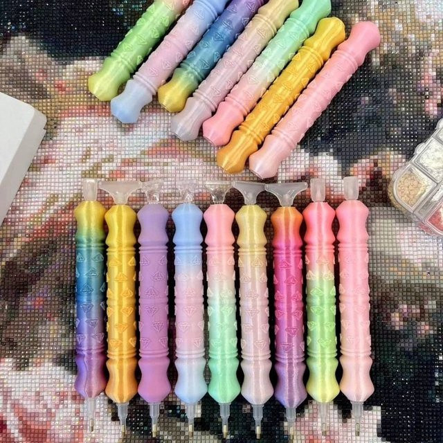 5D-Diamant-Malstift-Set mit 5 multifunktionalen Ersatz-Stiftköpfen in Multicolour aus Kunststoff für DIY-Handwerk und Stickerei - Bild 1