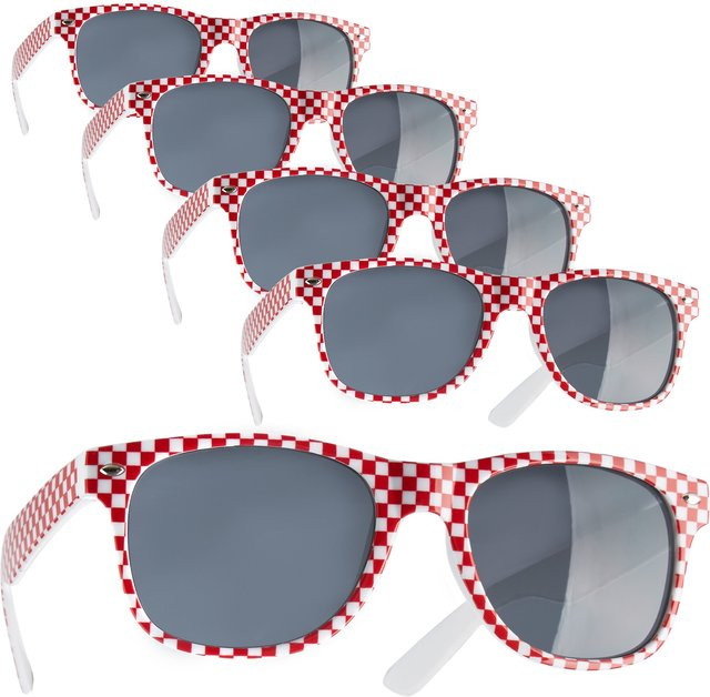 tectake Party-Sonnenbrille, Vollrand, Rund, Kunststoff, Rot - Bild 1