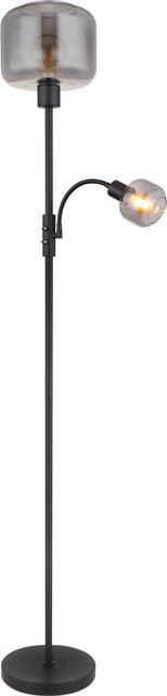 Globo Stehlampe 2-flammig aus Metall und Glas in Schwarz matt und Grau, Höhe: 165 cm, Breite: 25 cm, Tiefe: 25 cm - Bild 1