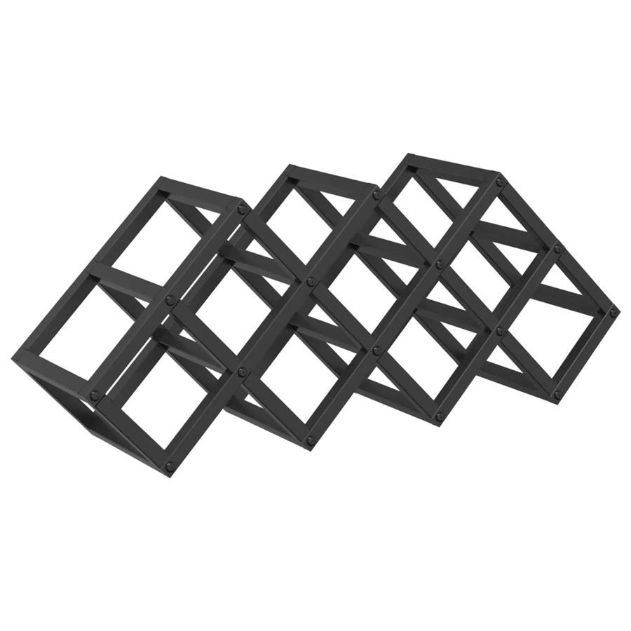 vidaXL Weinregal in Schwarz, modernes Design aus pulverbeschichtetem Stahl, B/T/H: 63 x 16,5 x 25 cm - Bild 2