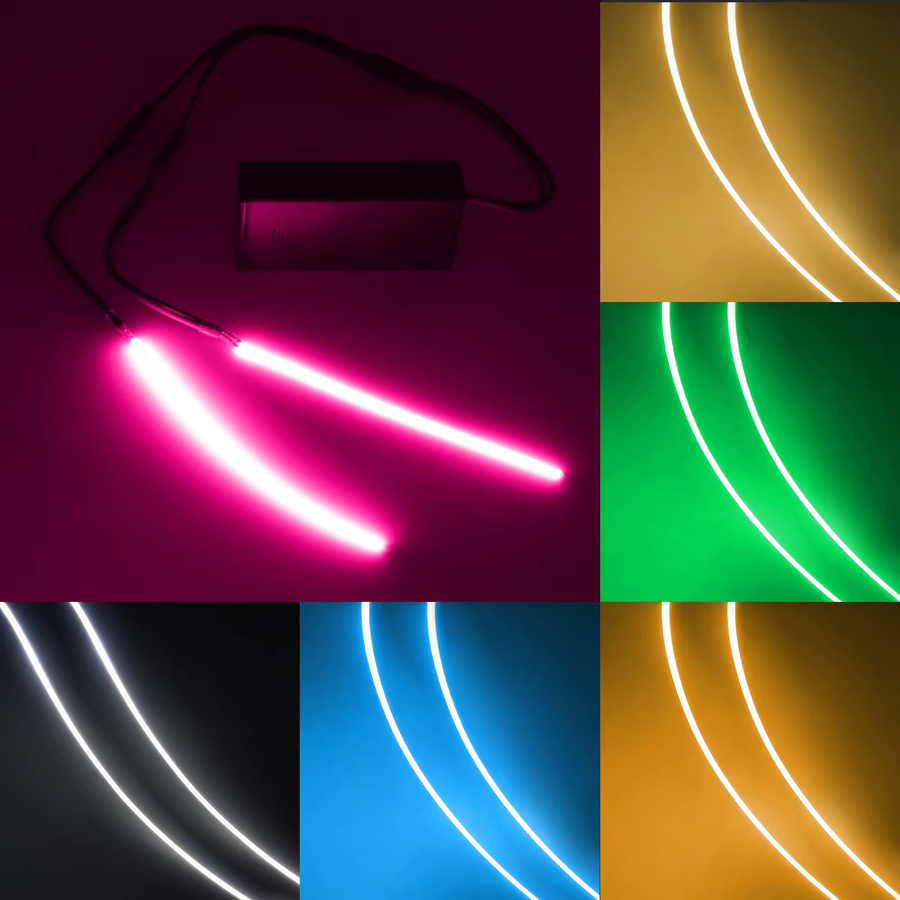 GAHADA RGB LED-Filament Neon Flex Set mit 2AA-Batteriekasten, biegsam 360 Grad, Schwarz, Länge: 110 mm bis 300 mm - Bild 4