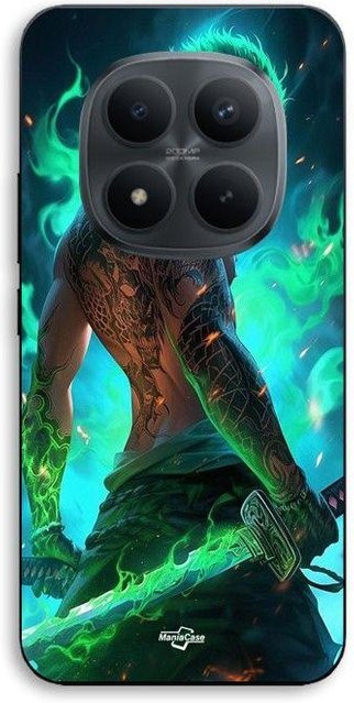 MANIACASE Handyhülle für Xiaomi Redmi Note 15 Pro 5G aus Silikon TPU mit One Piece Zoro 3D Design in Schwarz - Bild 1