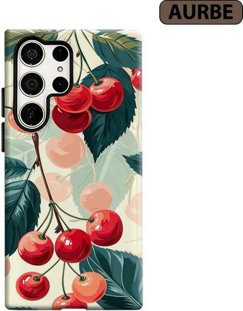 Aurbe Handyhülle für Samsung Galaxy S26 S25 S24 S23 Ultra Plus HD Hard Cherry Delight Doppelschicht-Filmhülle in Multicolour - Bild 1