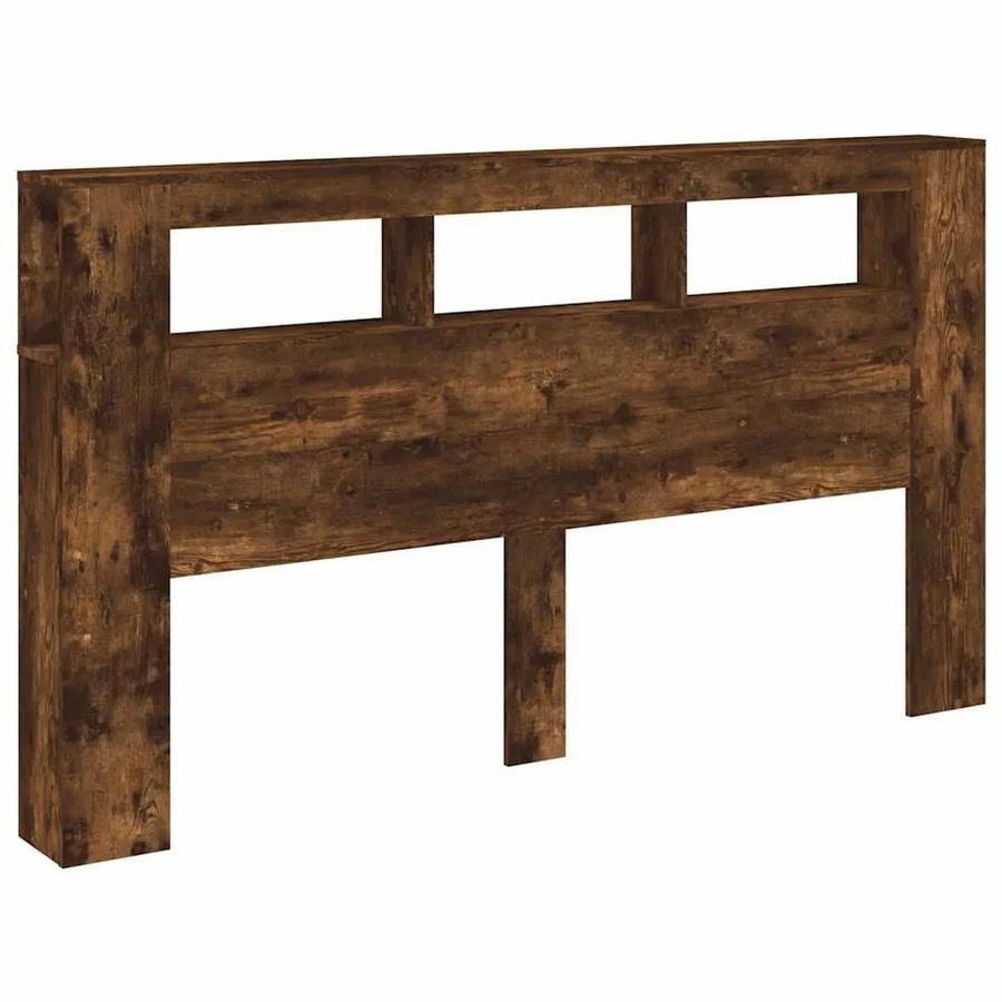 vidaXL LED-Kopfteil aus Holzwerkstoff in Räuchereiche mit integrierter Beleuchtung und USB-Ladeport, B: 180 cm, T: 18,5 cm, H: 103,5 cm - Bild 2