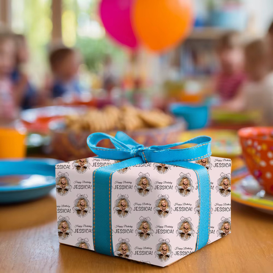 WEIGAO Individuelles Geschenkpapier mit Foto und Namen zum 20. Geburtstag, Mehrfarbig - Bild 2