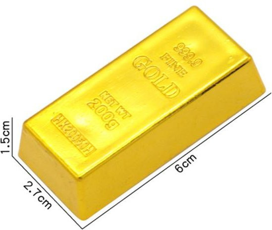 Fashnics Goldbarren Briefbeschwerer Türstopper aus Kunststoff 1-teiliges Set - Bild 1