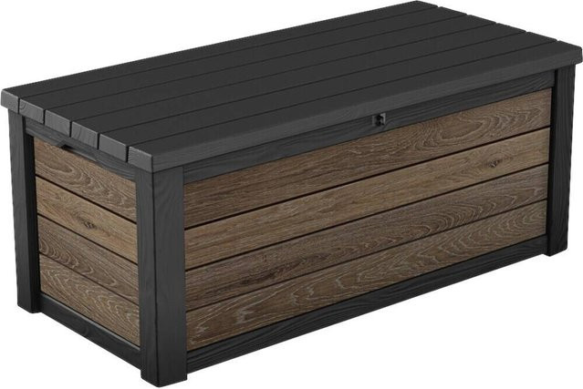Keter Kissenbox in Holzoptik aus Kunststoff, Farbe Walnuss/Braun/Anthrazit, B: 72,4 cm, H: 64,4 cm, L: 155 cm - Bild 1