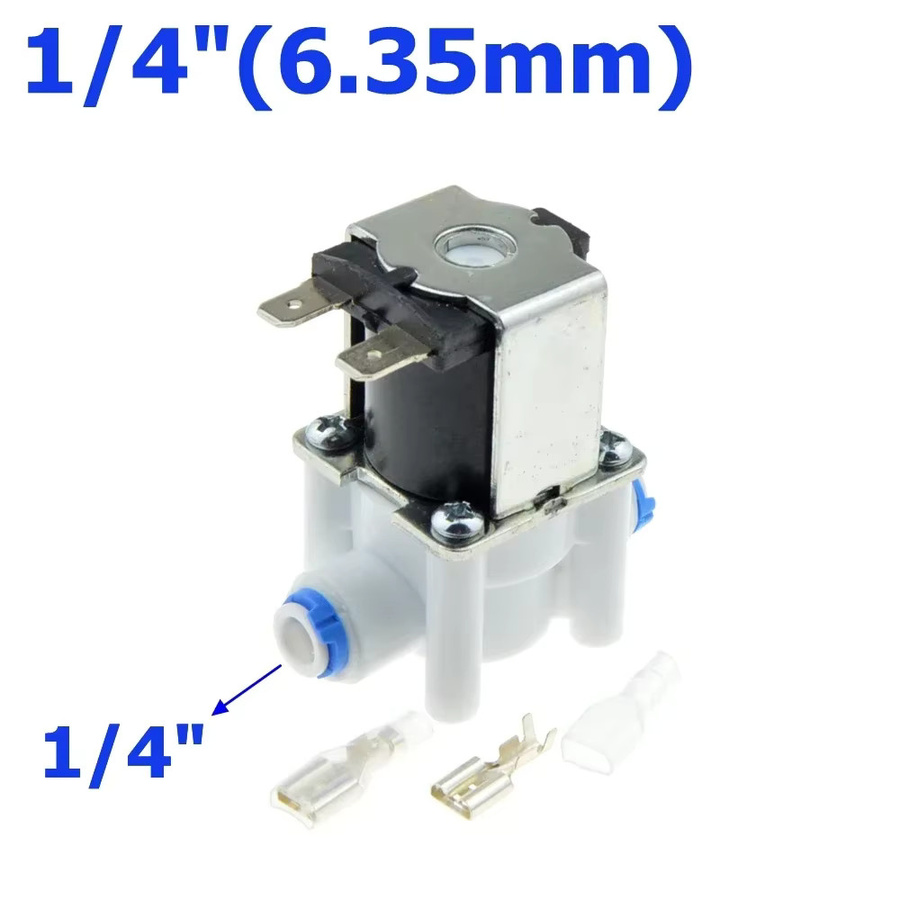 WYWBEY Elektrisches Kunststoff-Magnetventil in Weiß für RO-Wasser-Umkehrosmose-Systeme mit 3/8 Zoll Schnellanschluss, normal geschlossen - Bild 2