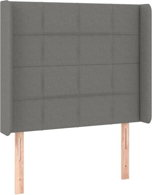vidaXL LED Kopfteil Dunkelgrau mit USB-Ladeport und integrierter Beleuchtung, Breite: 93 cm, Tiefe: 16 cm, Höhe: 118-128 cm - Bild 1