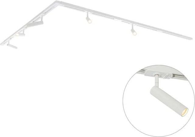 QAZQA Modernes Schienensystem Iconic Ivy mit 5 verstellbaren Strahlern, 1-phasig, Weiß - Bild 1
