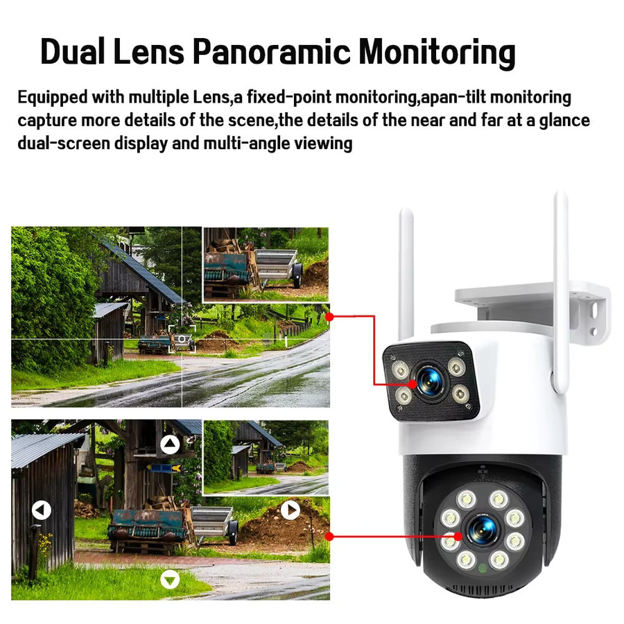 Devoccvo 8MP 4K Dual Lens Außenkamera mit WIFI und Mobilfunk, Tuya Überwachungskamera in Weiß mit Schwenk-Neige-Auto-Tracking und Zwei-Wege-Gespräch - Bild 4