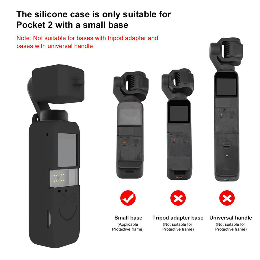 Puluz 2 in 1 Silikon Schutzhülle Set für DJI Osmo Pocket 2 in Schwarz - Bild 4