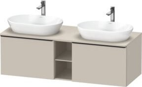 Duravit Waschtischunterschrank D-Neo Wandhängend in Schwarz und Taupe mit 2 Türen und 1 Fach, B/T/H: 140 x 55 x 45,9 cm - Bild 1