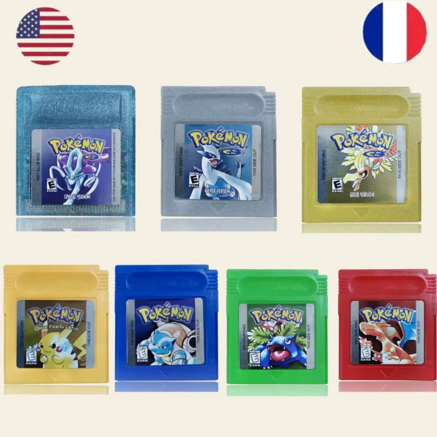 TAKARA TOMY GBC 16-Bit-Pokémon-Spielkassetten-Set, mehrere Farben - Bild 1