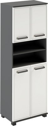 Schildmeyer Hochschrank Adana in Anthrazit und Weiß Hochglanz, B/H/T: 59,8 x 180,9 x 32,6 cm - Bild 1