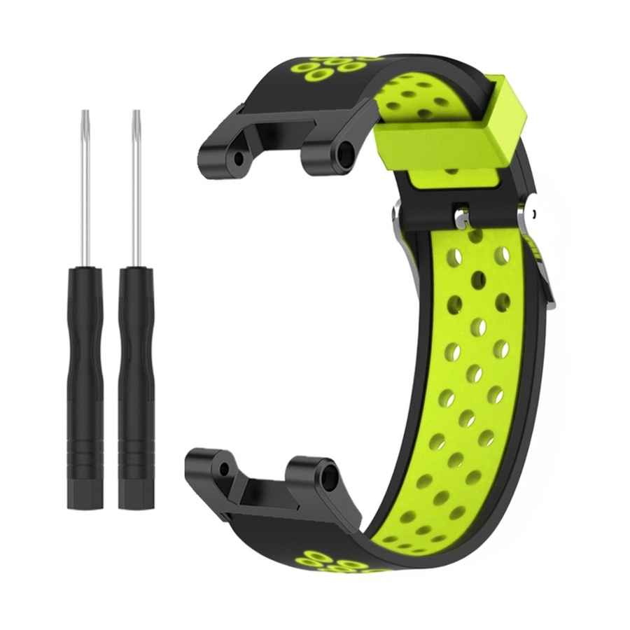 Uhrenarmband Silikon, schwarz/grün, kompatibel mit Huami Amazfit T-Rex / T-Rex Pro - Bild 2