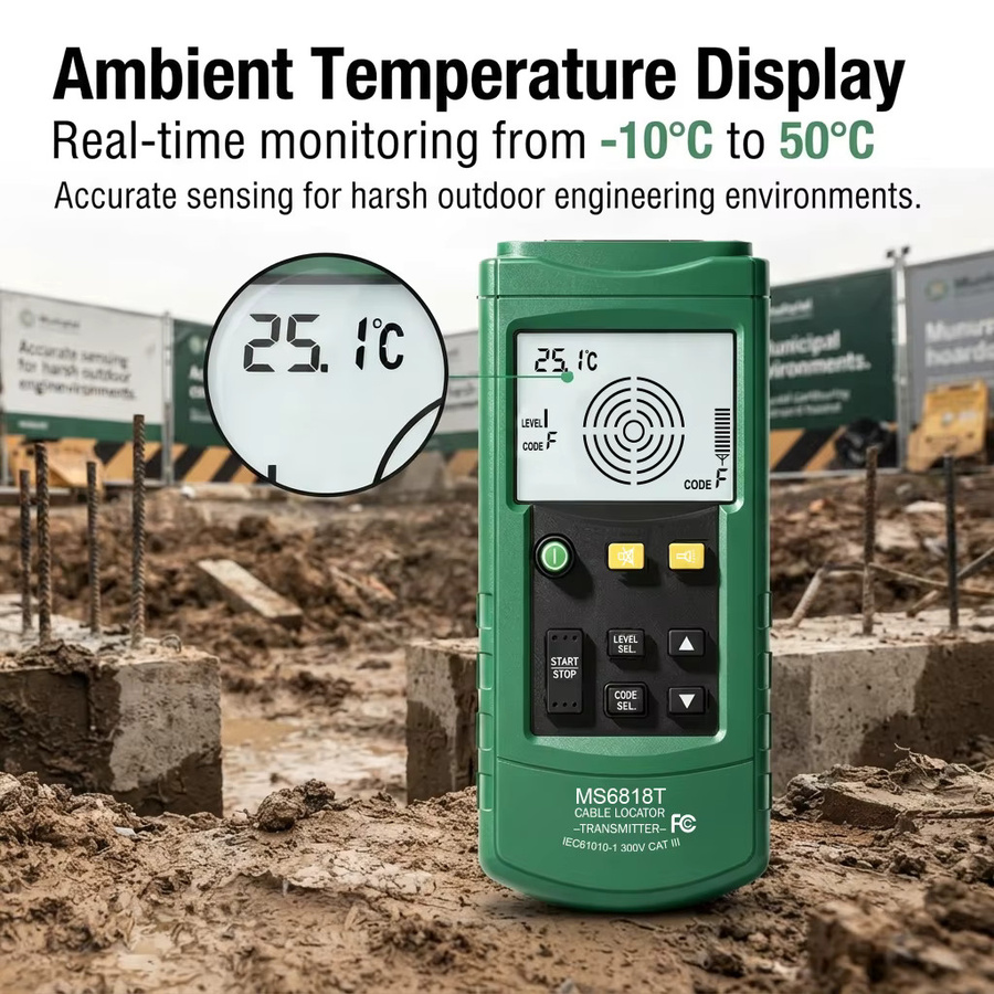 TOOLTOP MS6818 Professioneller Kabeltester mit Metallrohr-Locator für Wand-Untergrund, 30–400 V AC/DC zur Kurzschlusserkennung und Unterbrechungsprüfung - Bild 3