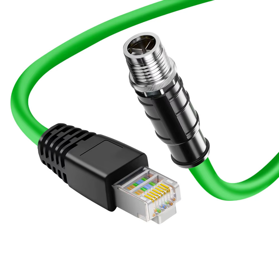 BYXGD M12 A-Code 8-Pin auf RJ45 SFTP Ethernet LAN Adapter, doppelt abgeschirmt, IP67, mit Kupferkern für Sensor, Aktuator, Encoder und IO-Link - Bild 5