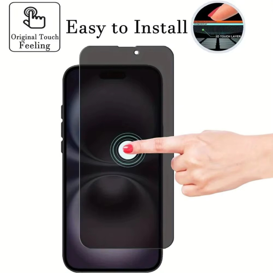 6-in-1 Anti-Peeping Displayschutzfolie mit Kameraobjektivschutz für iPhone 11 12 13 14 15 16 17 Pro Max Plus und Air - Bild 2