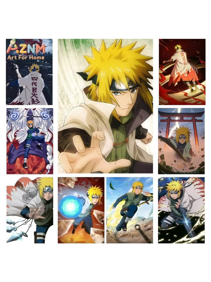 Kayou Naruto Namikaze Minato 4. Hokage Anime-Leinwandgemälde als Wandkunst in Mehrfarbig ohne Rahmen - Bild 5