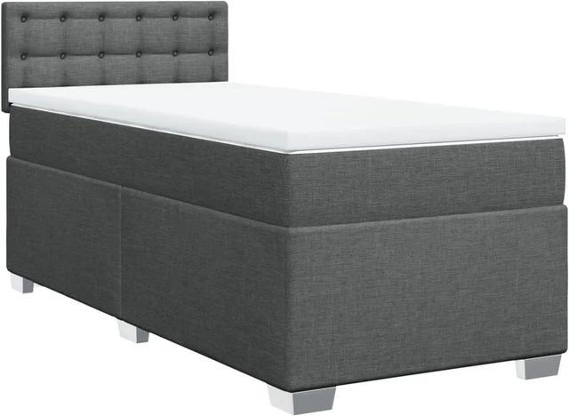 vidaXL Boxspringbett Hybrid mit Matratze Dunkelgrau B/T: 100 x 200 cm - Bild 1