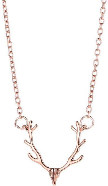 YULIN Halskette Elchgeweih Anhänger, Gold, Kupfer, Damen - Bild 1