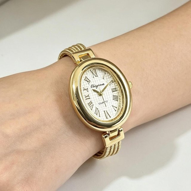 suuoyuan Armbanduhr, Quarz, Edelstahl, Gold/Weiß, Damen, Oval - Bild 1
