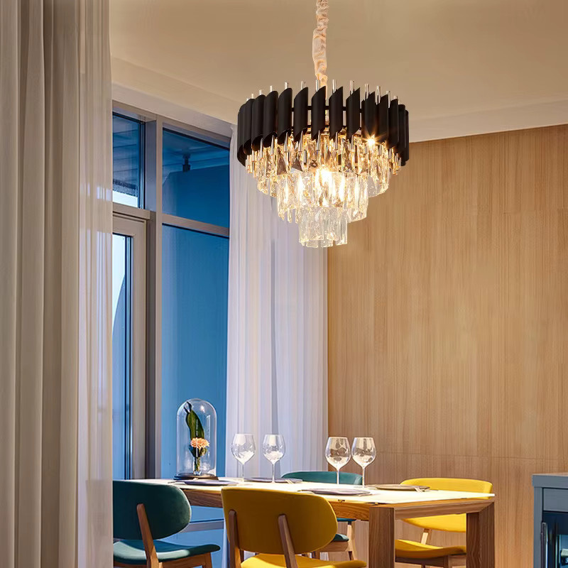 VIGOUS Moderner Kristall-Kronleuchter in Gold mit LED-Technik für Wohnzimmer und Hotel, E14 Fassung, Warmweiß - Bild 3