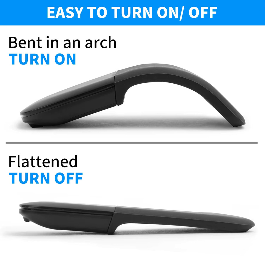 Microsoft Arc Mouse Bluetooth kabellose optische Maus, faltbar und ergonomisch, in Schwarz oder Weiß - Bild 5